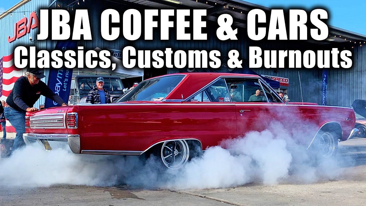 Classic & Custom Cars Smoke Tires at the 145th JBA Coffee & Cars