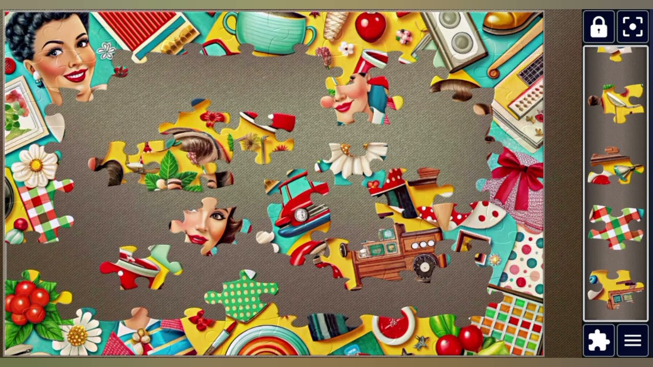 Vintage 1950s Clipart Collection🎬📌📋🎉🧩 Retro jigsaw puzzle 🧩//@jigsawpuzzle45