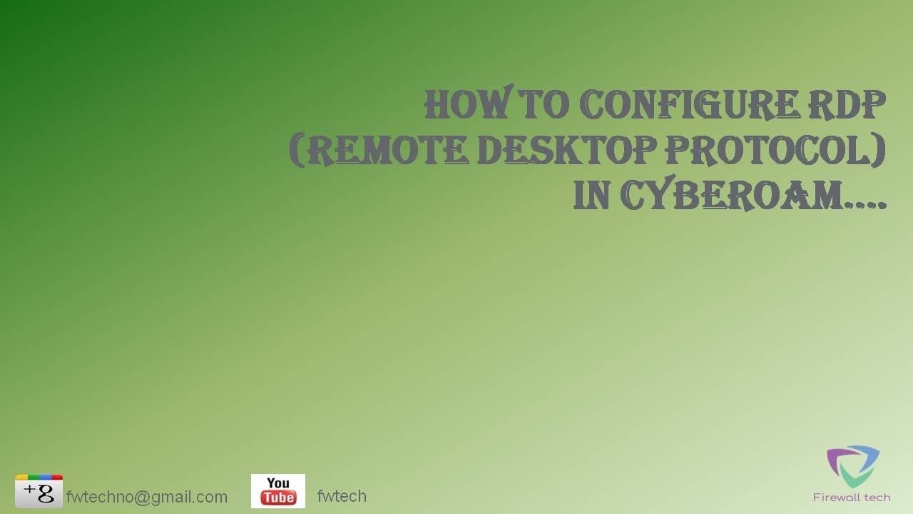 How to forward  RDP port in cyberoam