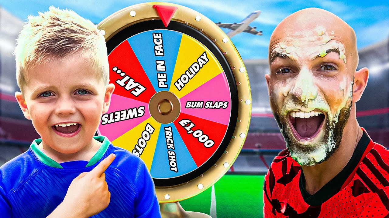 DAD VS SON SPIN THE WHEEL FOOTBALL BATTLE!!