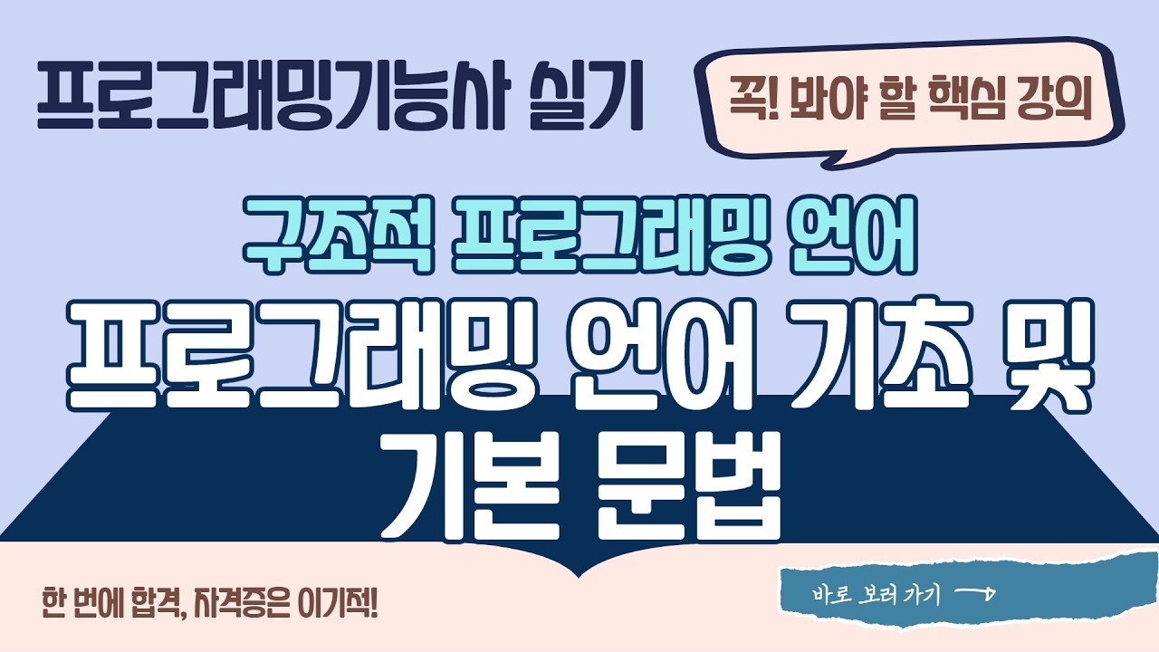 [프로그래밍기능사] 1-1-1 프로그래밍 언어 기초 및 문법