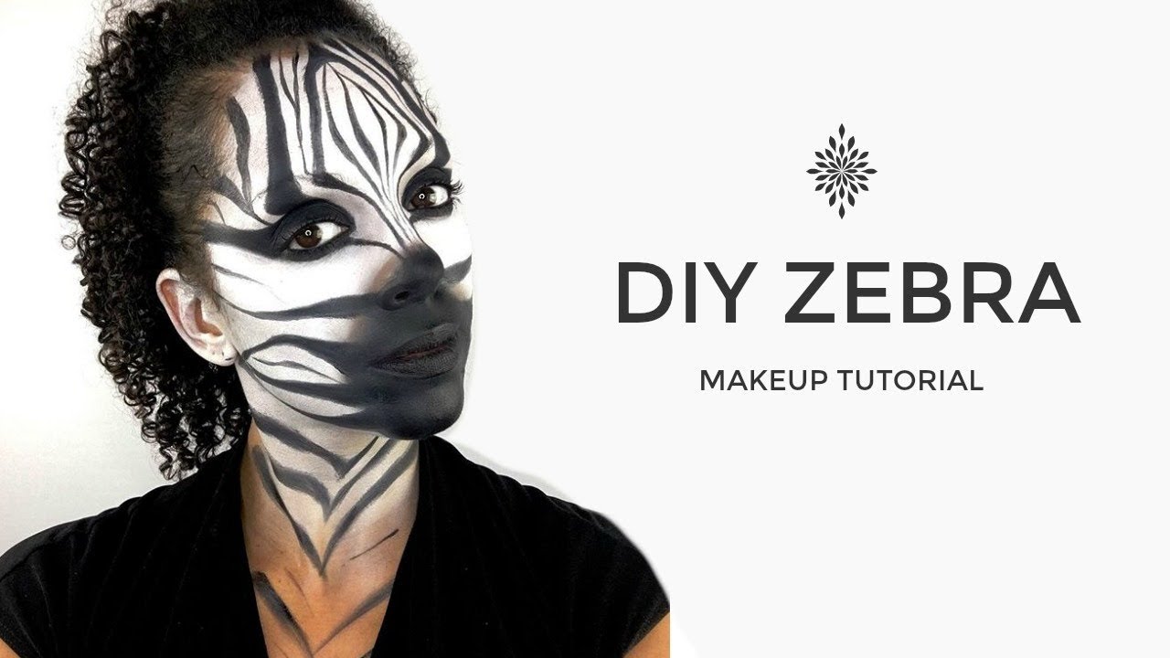 DIY:  ZEBRA HALLOWEEN MAKEUP TUTORIAL | DISCOCURLSTV
