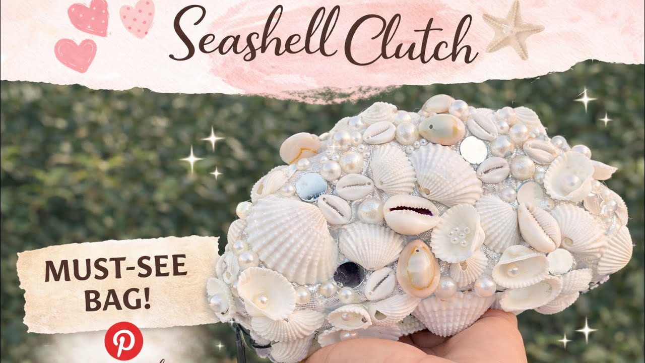 Pinterest Inspired Seashell Clutch Bag 🤍 | @artandcraftbykrishna  subscribe for more fun diy ideas 🌸