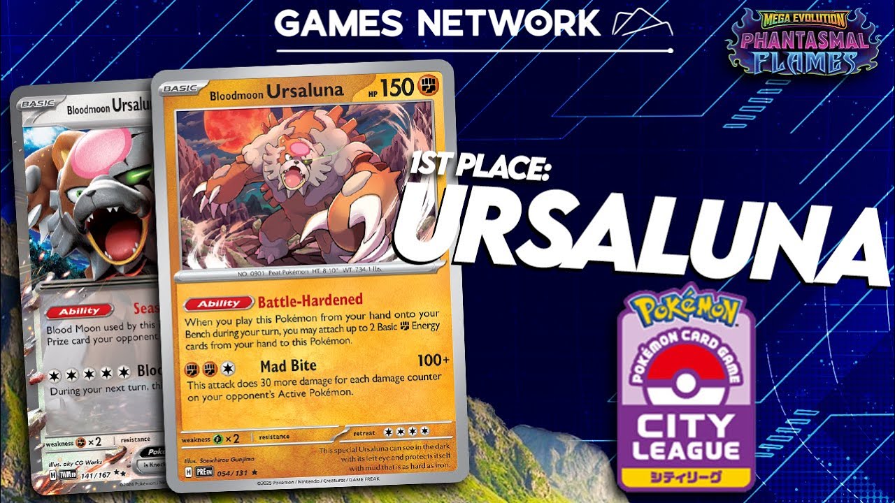 1st Place Deck Profile: Bloodmoon Ursaluna (ex) (Damage Spread) - City League Tournament (2026) 🐻