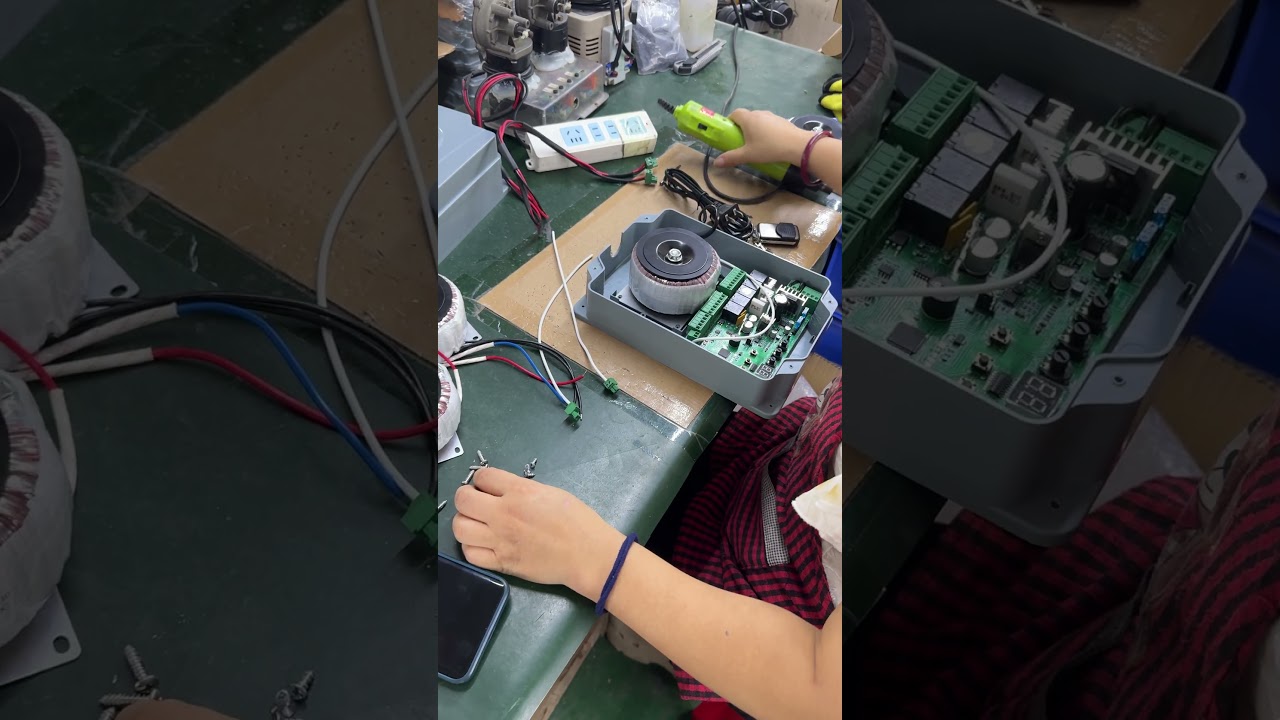 Assembly process of sliding gate opener workshop #factoryproducts