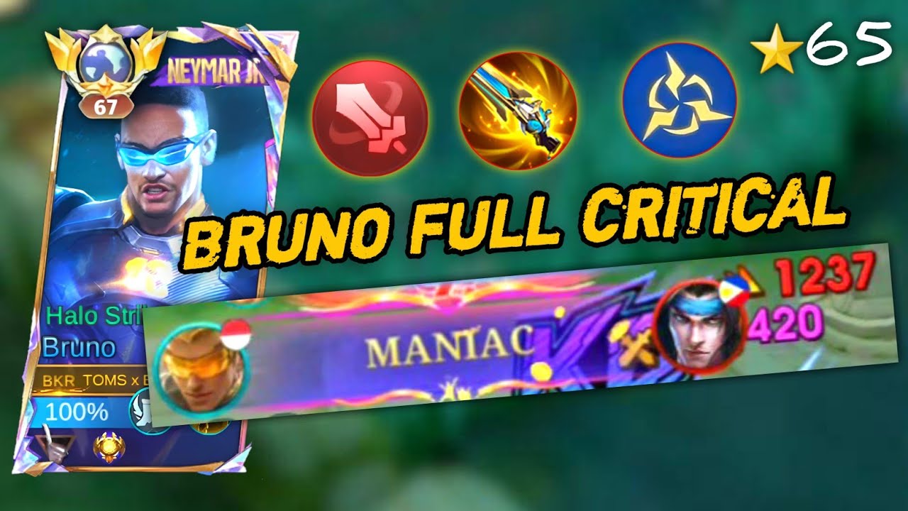 BUILD BRUNO FULL CRITICAL AUTO MANIAC SOLO RANK MLBB!