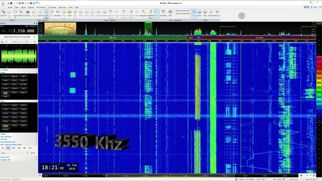 3550 Khz  -Russian military radio-chain check.
