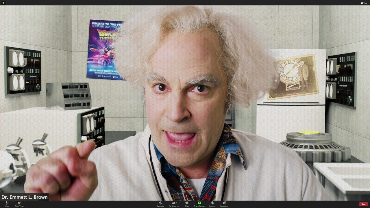 A ZOOM FROM THE FUTURE WITH DR. EMMETT L. BROWN 👋 | Comic Relief: Red Nose Day 2021