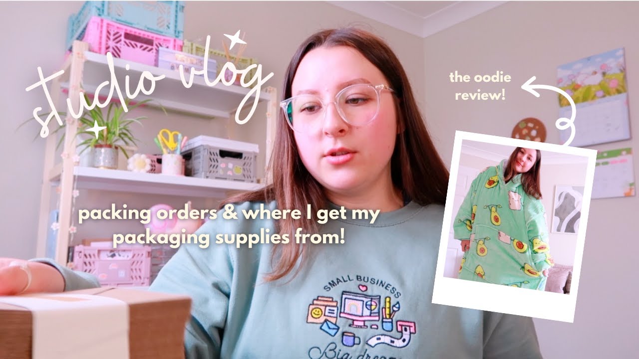 STUDIO VLOG ✿ The Oodie Review, packing orders, craft market prep & unboxing packaging supplies!