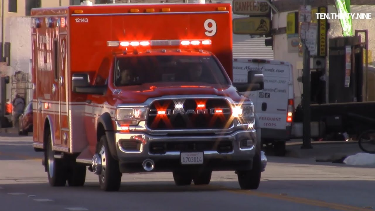 LAFD ALS RESCUE 9 RESPONDING TO MEDICAL CALL IN ITS DISTRICT 