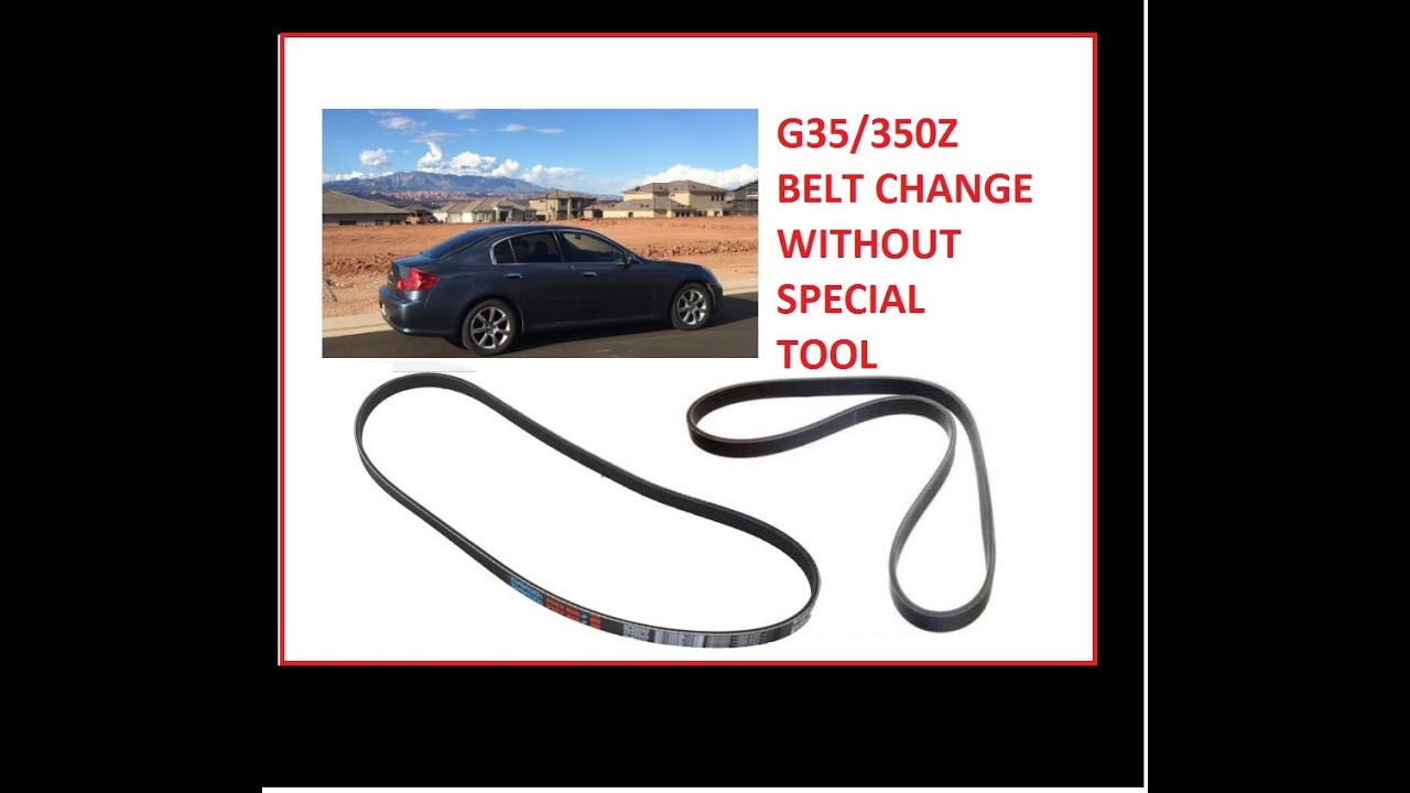 How to change Belts Infiniti G35/ Nissan 350Z : Drive belt, accessory belt, fan belt skyline