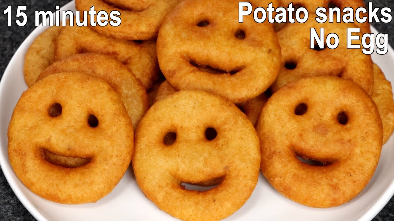 Potato Smiley / Emoji Fries Recipe at Home | Easy Potato Snacks