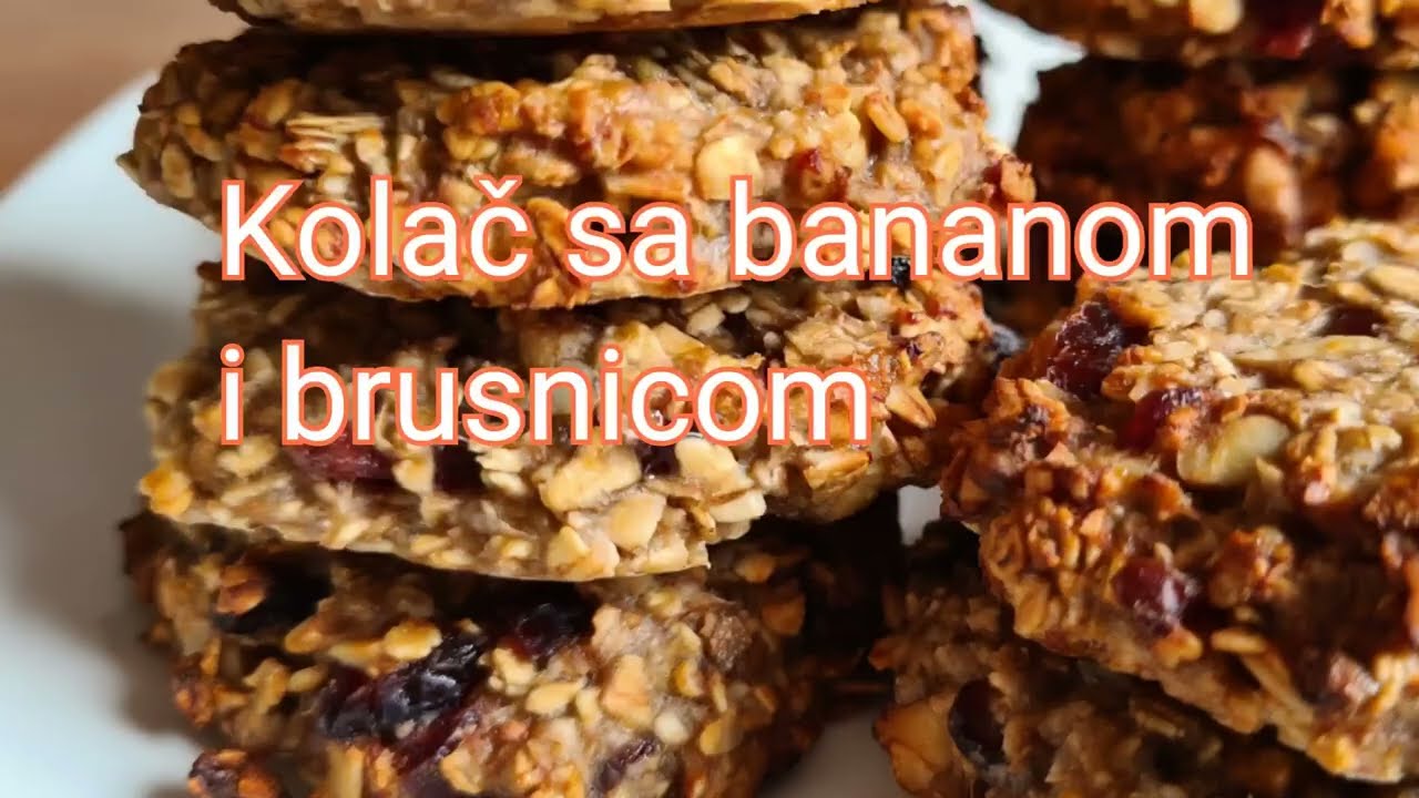 Zdravi Kolači Sa Bananama i Brusnicom! Bez Šećera!Healthy Cookies With Bananas And Cranberries!