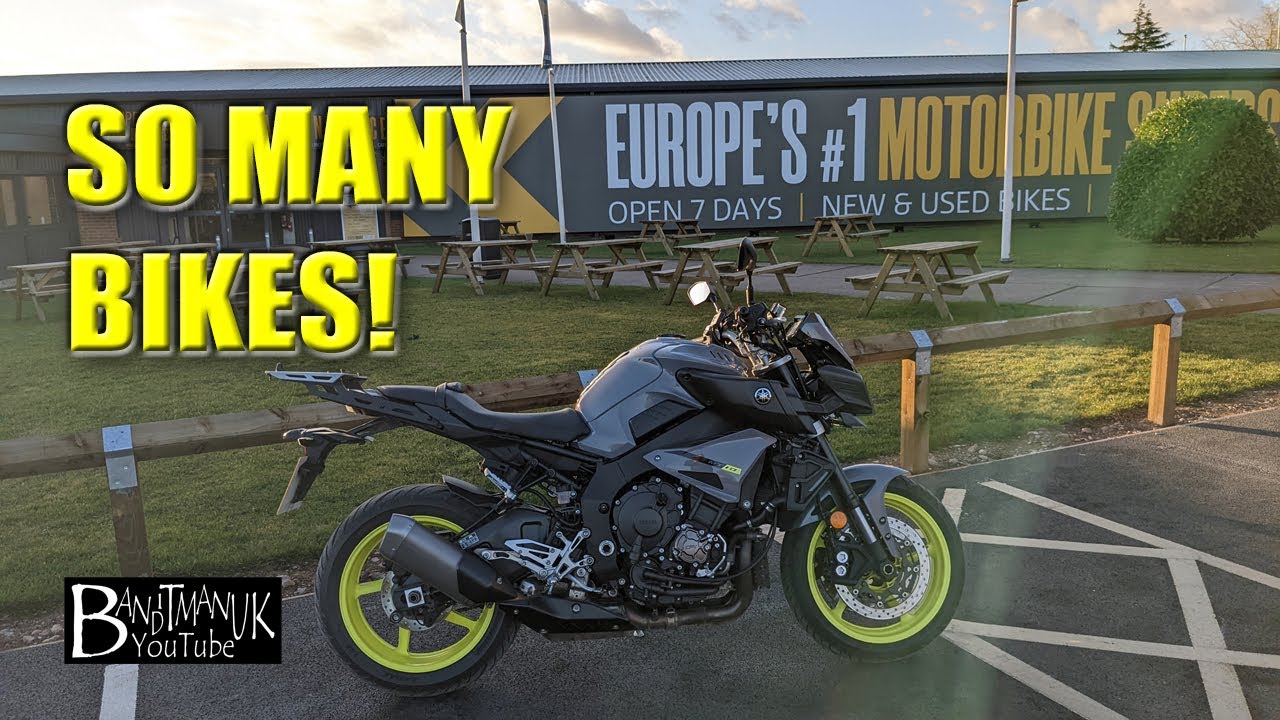 Superbike Factory Donington Park. I ride my Yamaha MT10 to the huge motorcycle warehouse and venue.