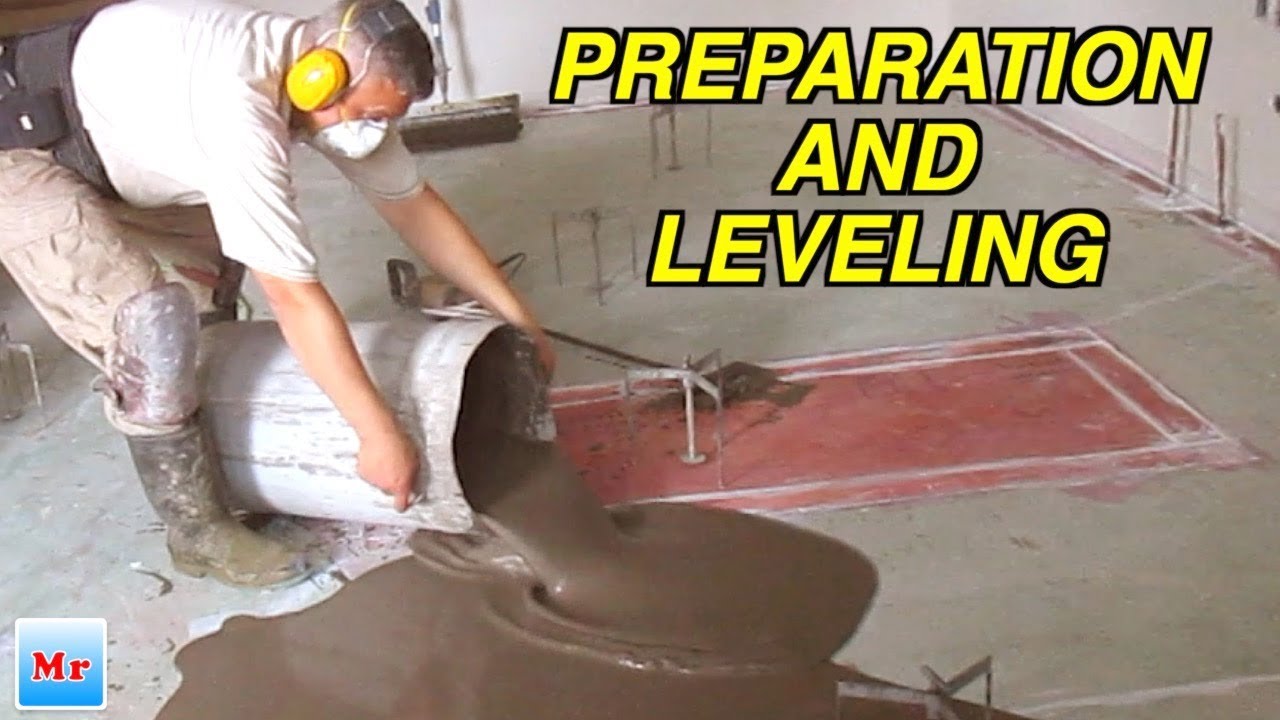 How To Self Leveling Concrete Floor with Tripod  DIY MrYoucandoityourself