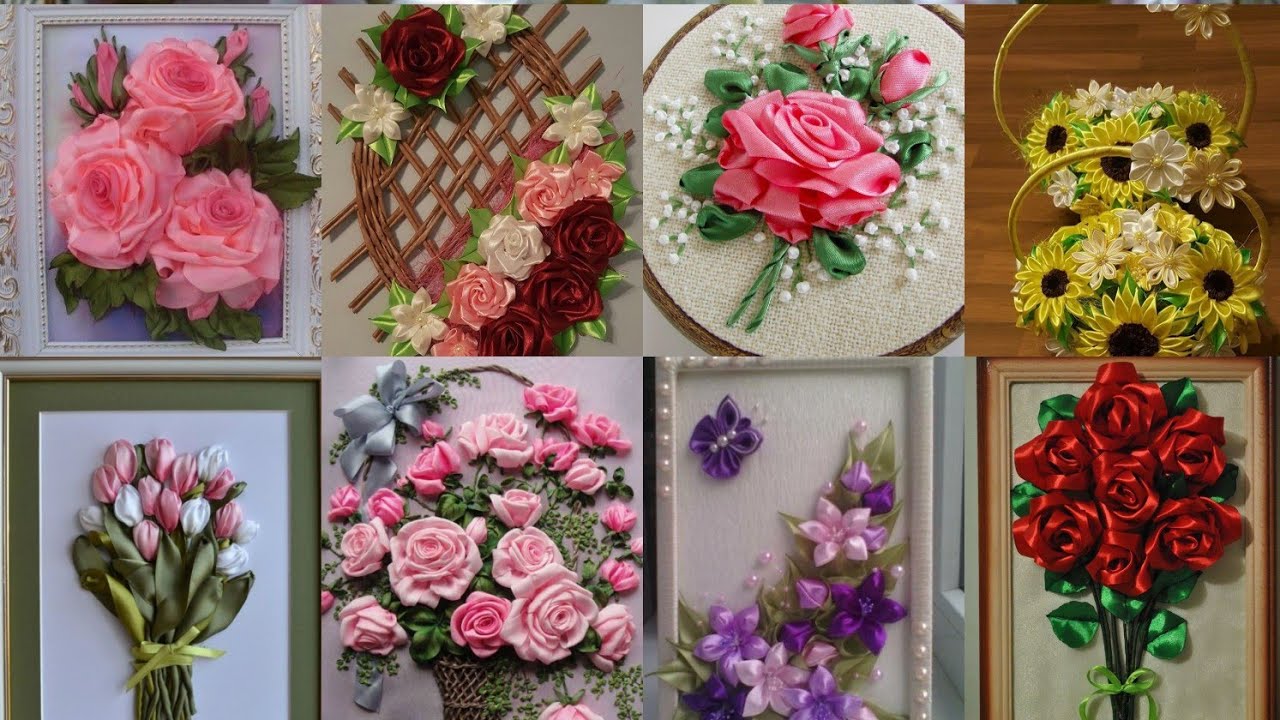 Ribbon Work Wall Hanging Decoration Idea /Ribbon Art Wall Hanging Ideas