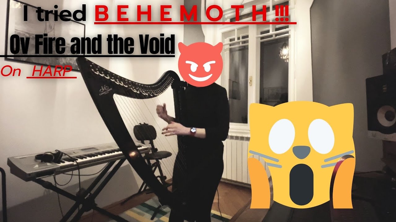 They say you CAN'T (!!!) play BLACK METAL on HARP! BEHEMOTH-Ov Fire and the Void-electric harp cover
