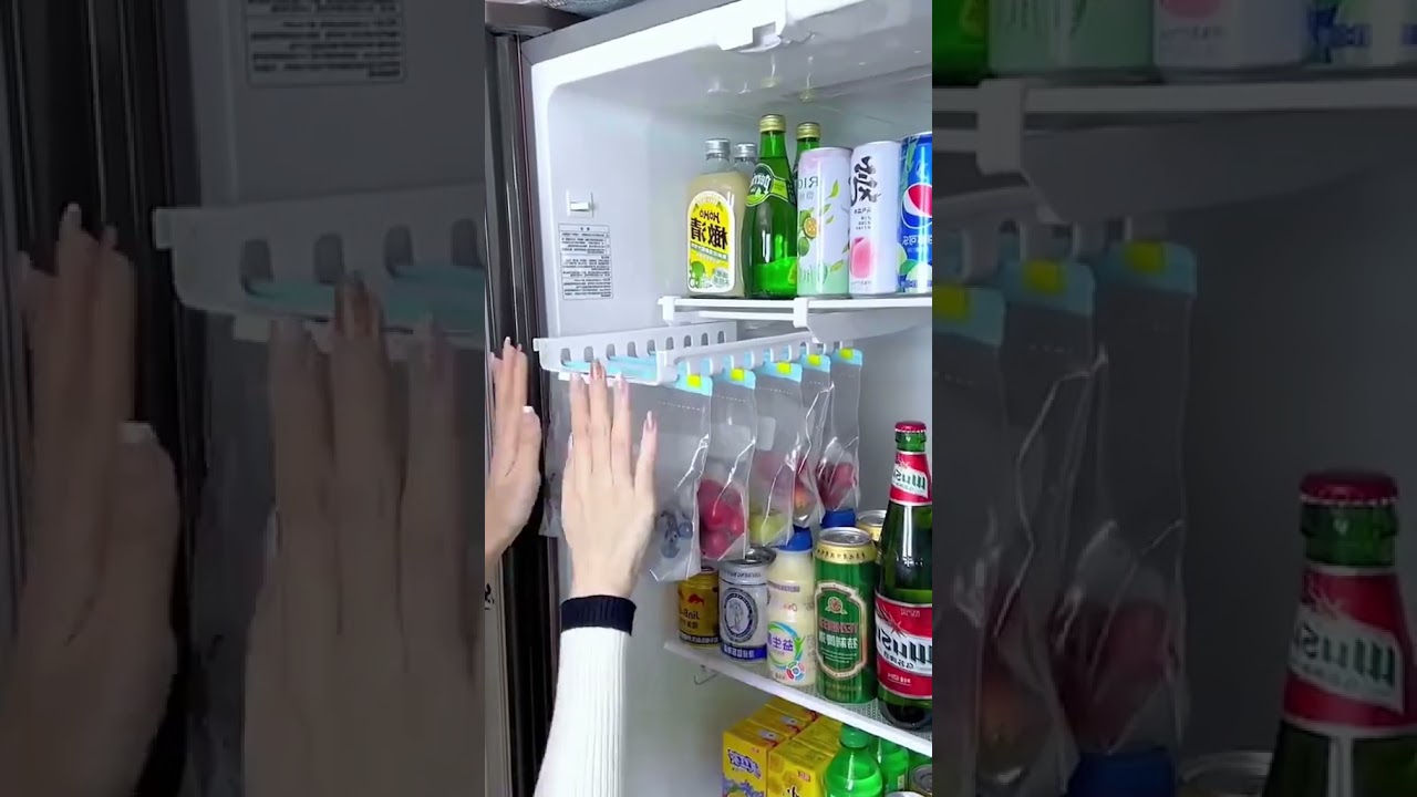 Maximize Fridge Space with Our Refrigerator Sealed Bag Track Storage Hanger | Smile E Store