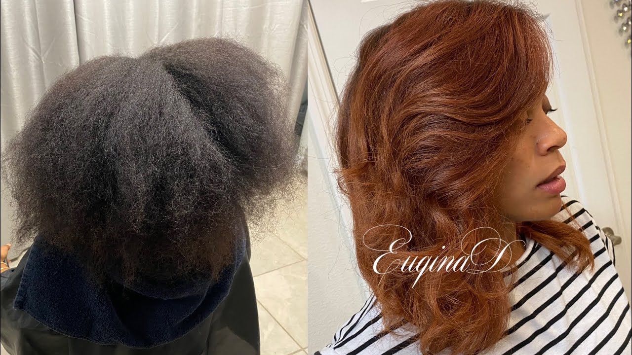 Black to Auburn on Natural Hair Dark to Redish Brown