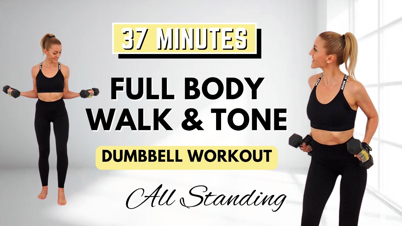 🔥37 Min WALK & TONE Dumbbell Workout🔥Burn Fat & Build Muscle🔥Full Body Compound Moves🔥