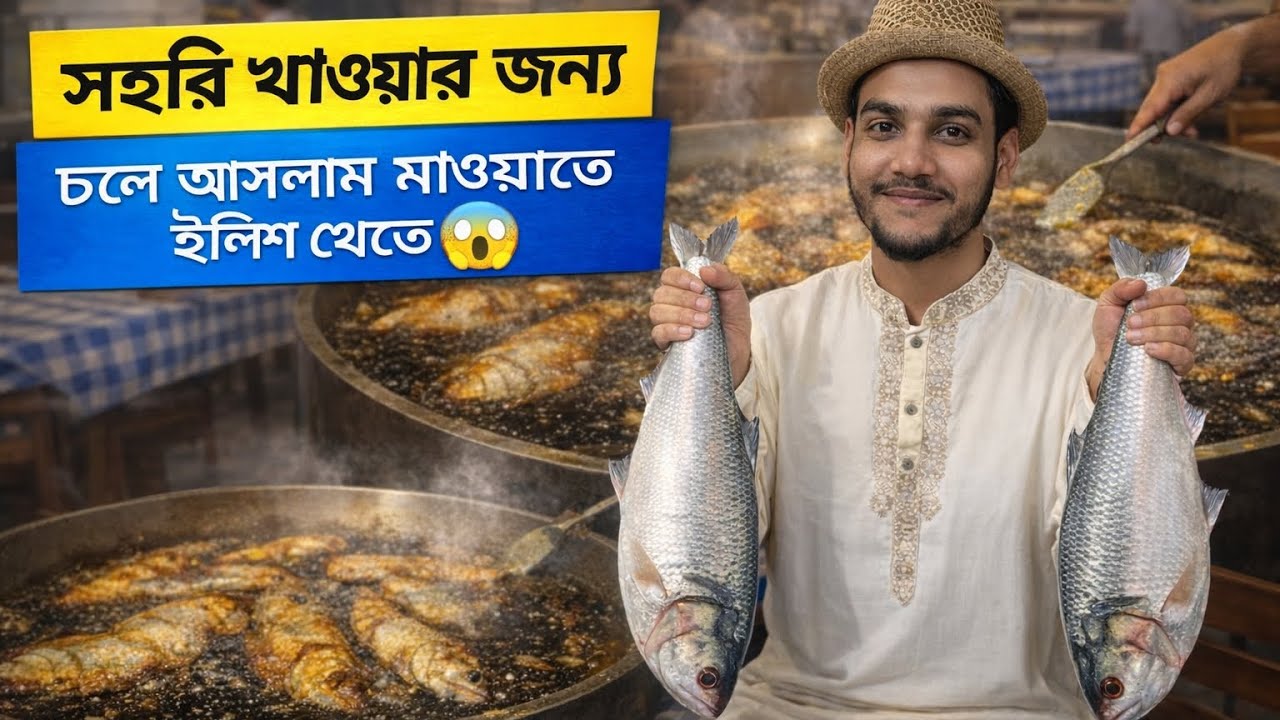 সেহরি খাওয়ার জন্য চলে আসলাম মাওয়া ঘাটে বিখ্যাত ইলিশ মাছ খেতে! 😱🐟