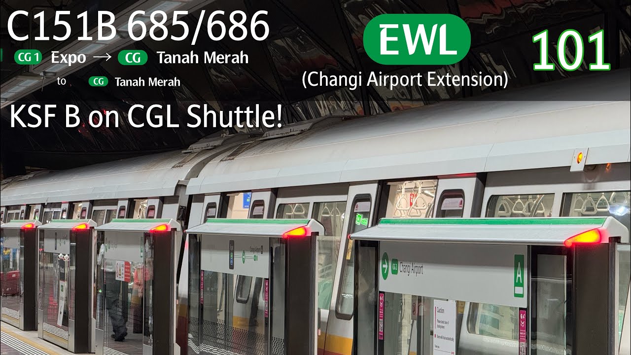 [SMRT] First KSF B to Wrongrail CGL! - KSF CRRC C151B [685/686] - Expo » Tanah Merah (CGL)