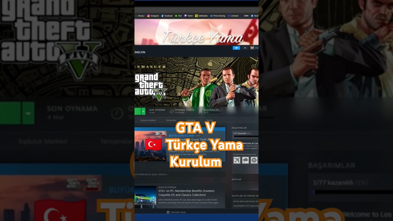 GTA 5 T&uuml;rk&ccedil;e Yama Kurulumu #gta #gta5 #gtat&uuml;rk&ccedil;e #gtaonline #gtav #gta5enhanced #fivem #roleplay