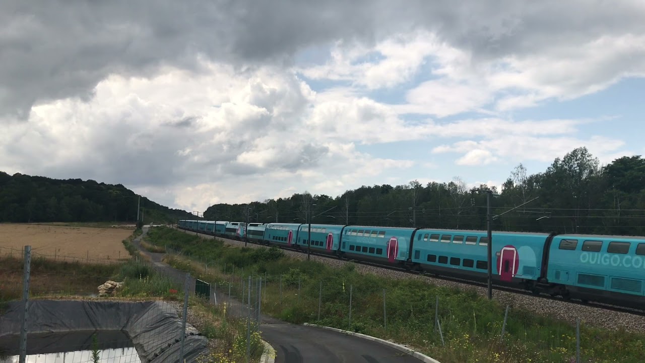 Passage de TGV Duplex,Atlantique,Réseau et POS a 270 km/h sur la LGV entre Dourdan et Massy