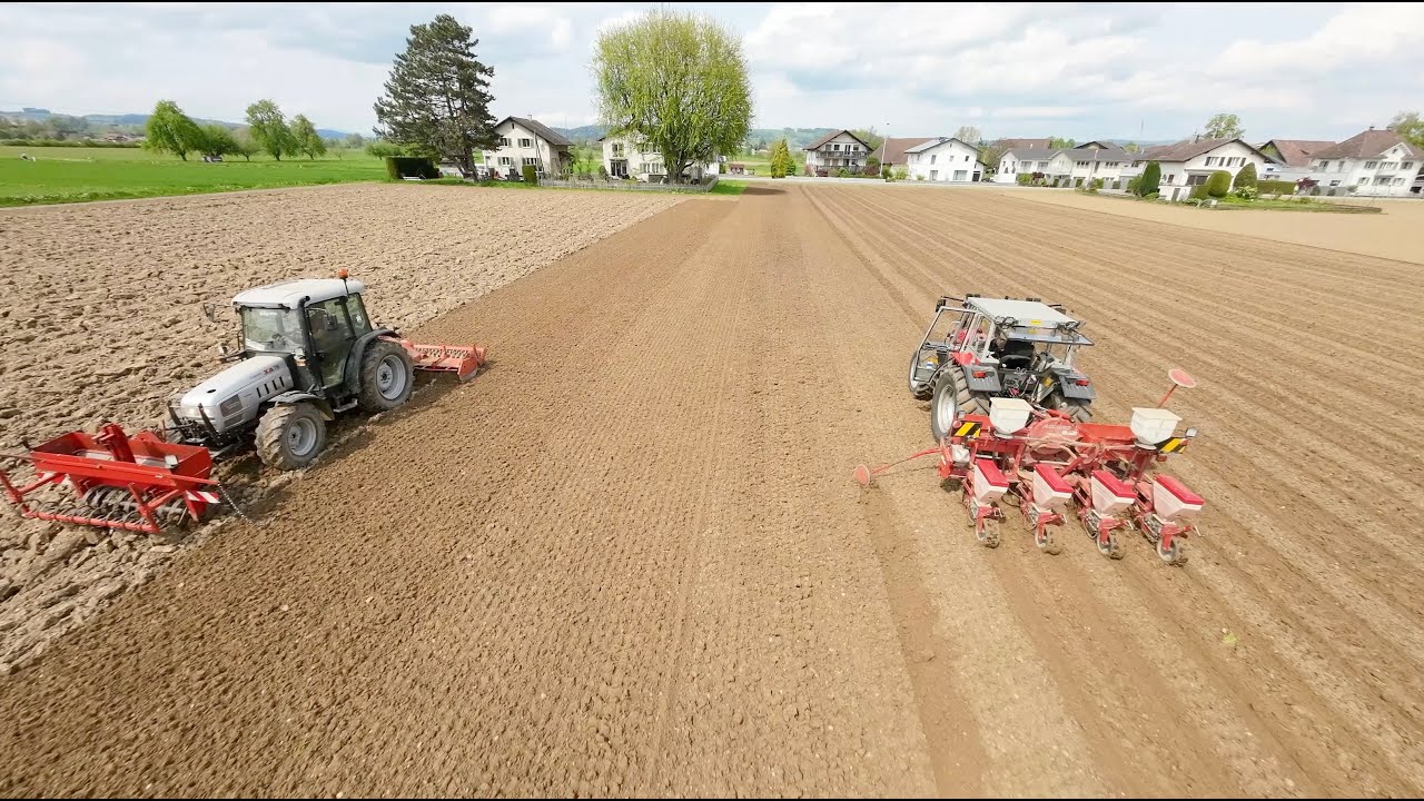 Maissaat wie früher 🇨🇭🌽 mit leichten Maschinen