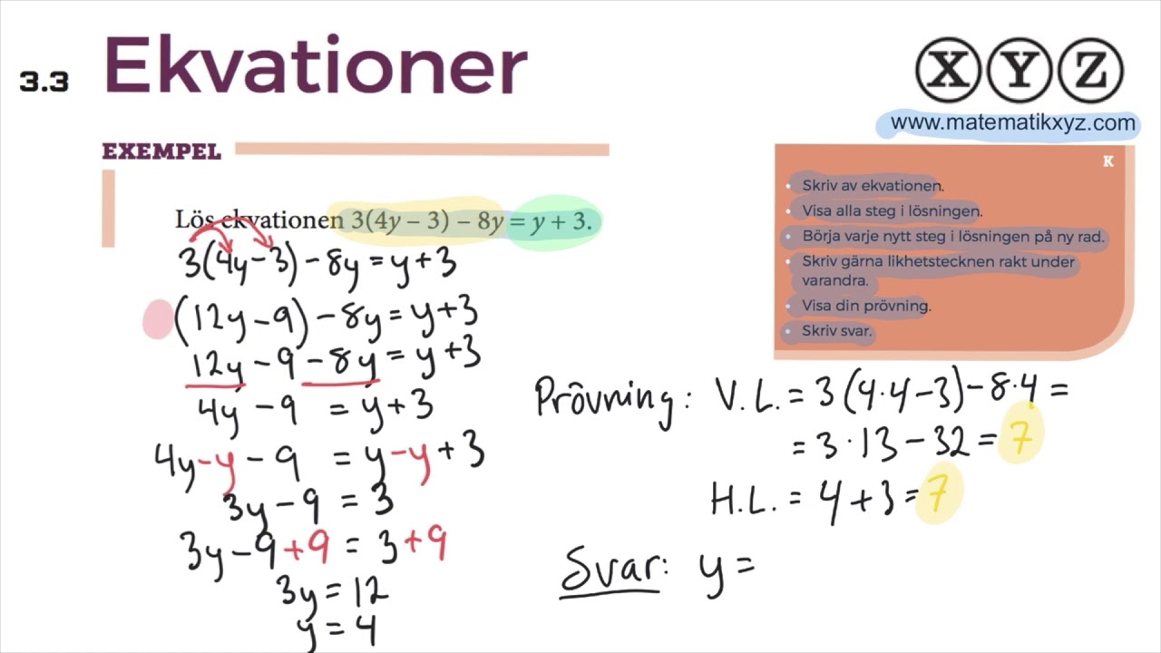 Z 3.3 Ekvationer