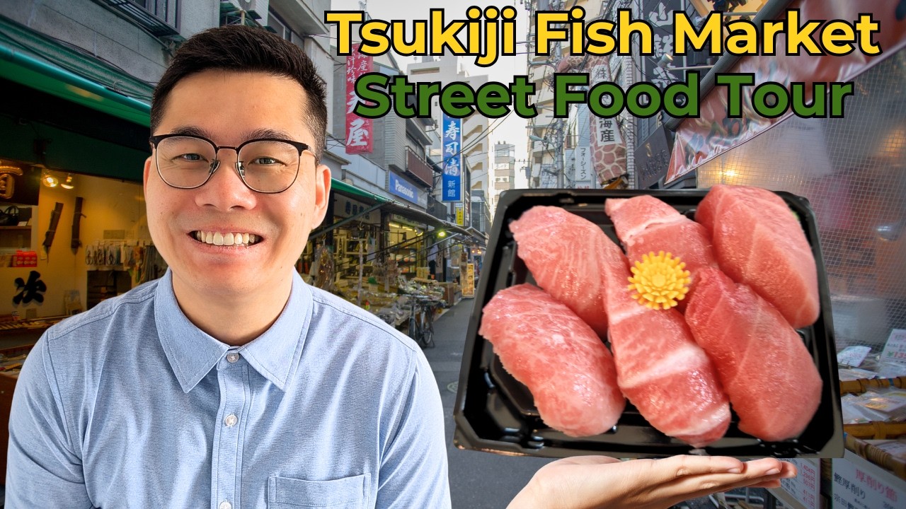 Japanese Street Food Tour - Tsukiji Market in Tokyo, Japan!!