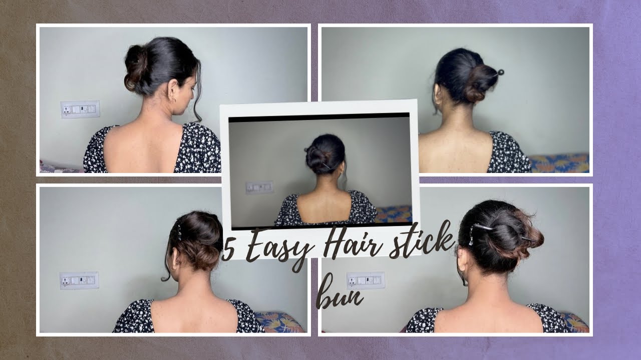 5 Easy and Amazing Hairstyle with Bun stick🤩l Chinese Bun l Hairstyle for Short hair 
