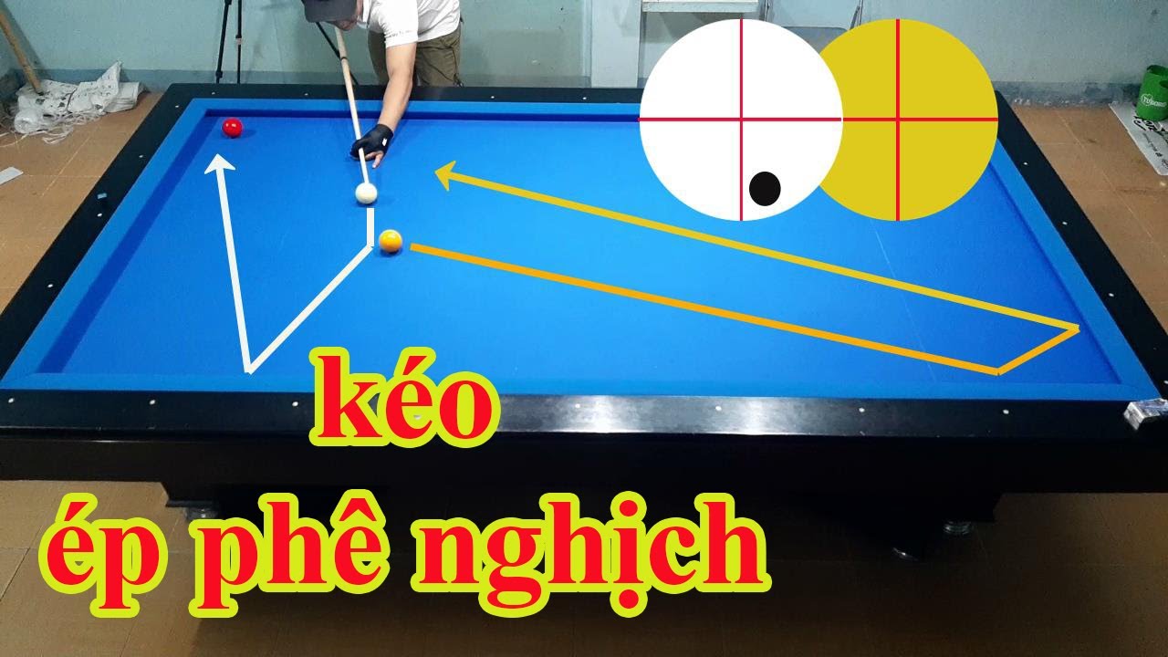 Hướng dẫn kéo bida phăng  1 băng sử dụng ép phê nghịch gom bi hình 4