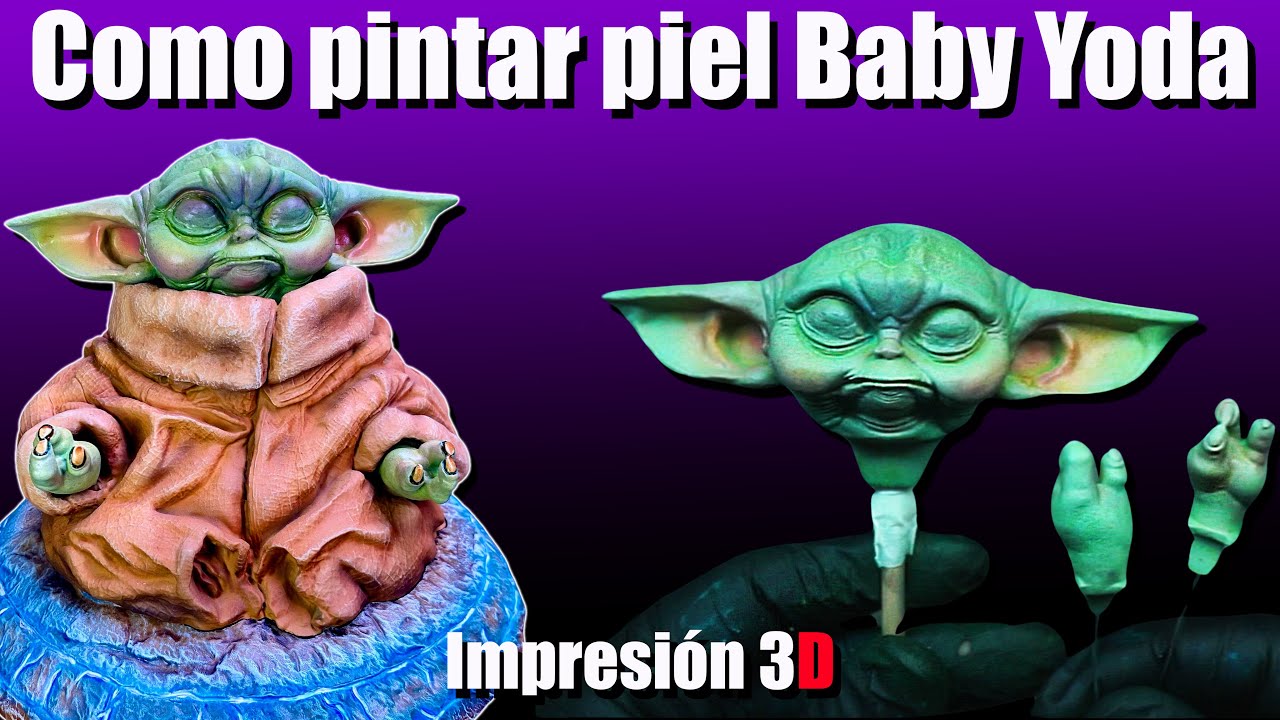 Como pintar baby yoda realista impreso en resina 3d con pintura acrilica