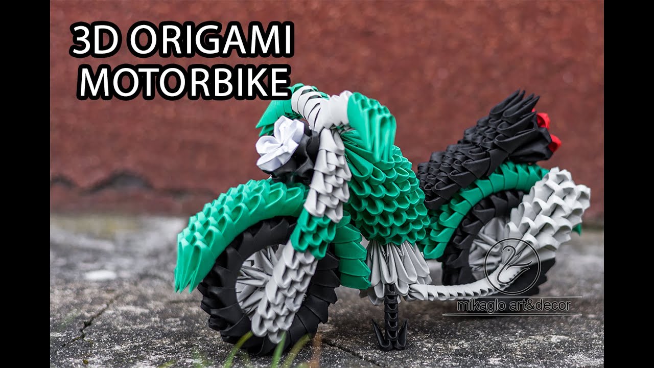 3d origami easy motorbike tutorial motorcycle gift idea / Motocykl origami 3d motor krok po kroku