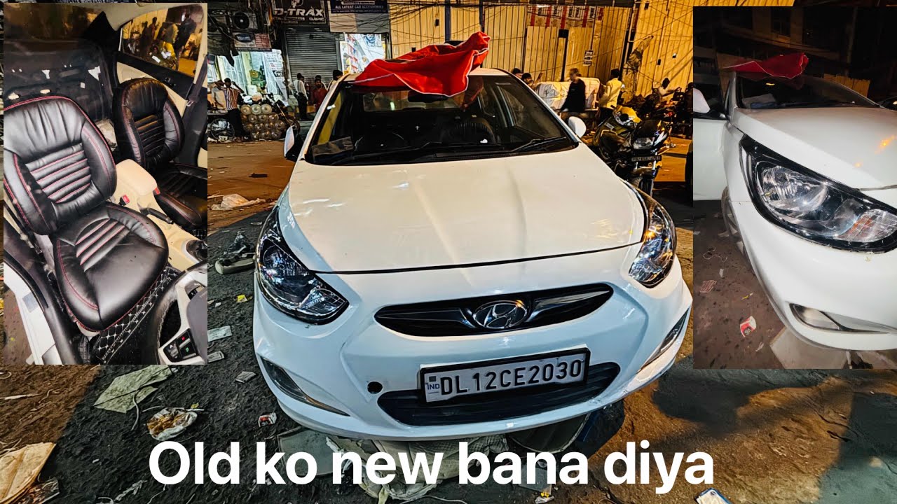 Verna modification || seat cover || led || head light || #automobile #viral #new #luxury #seatlovers