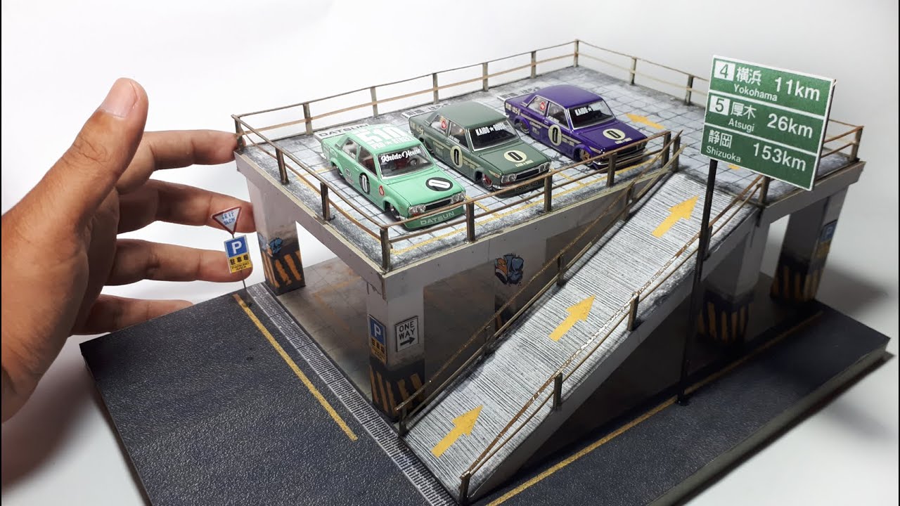 How to Make a Realistic Two Floor Japanese Parking Lot Diorama