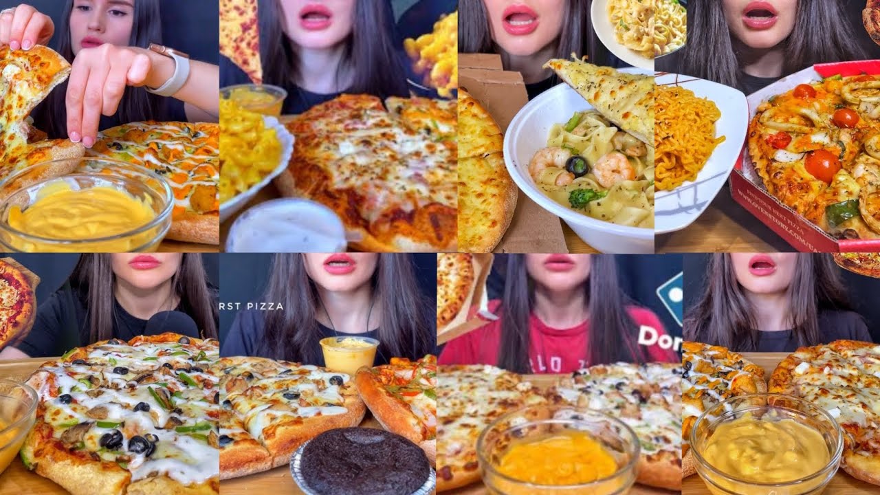 ZULFIA ASMR EATING PIZZA COMPILATION