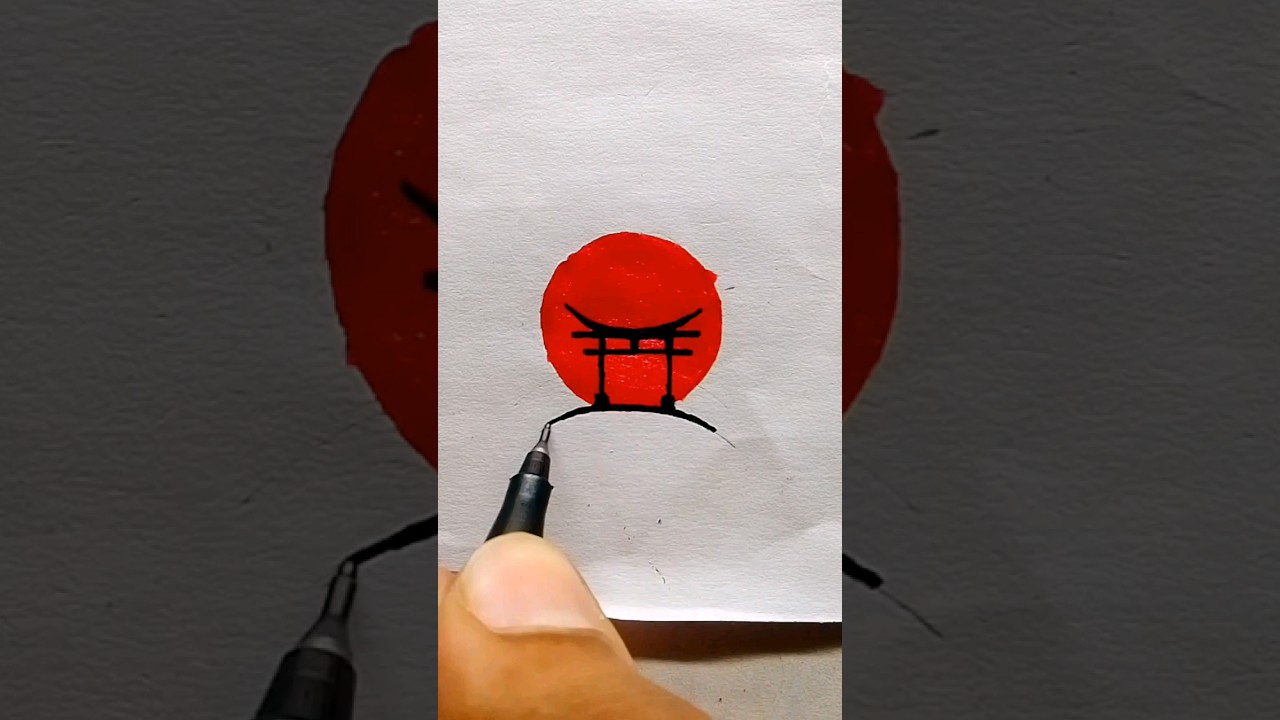 How to draw Japan logo⛩️🇯🇵#japan #art #shorts #short #shortsfeed #drawing #viral #trending #fma