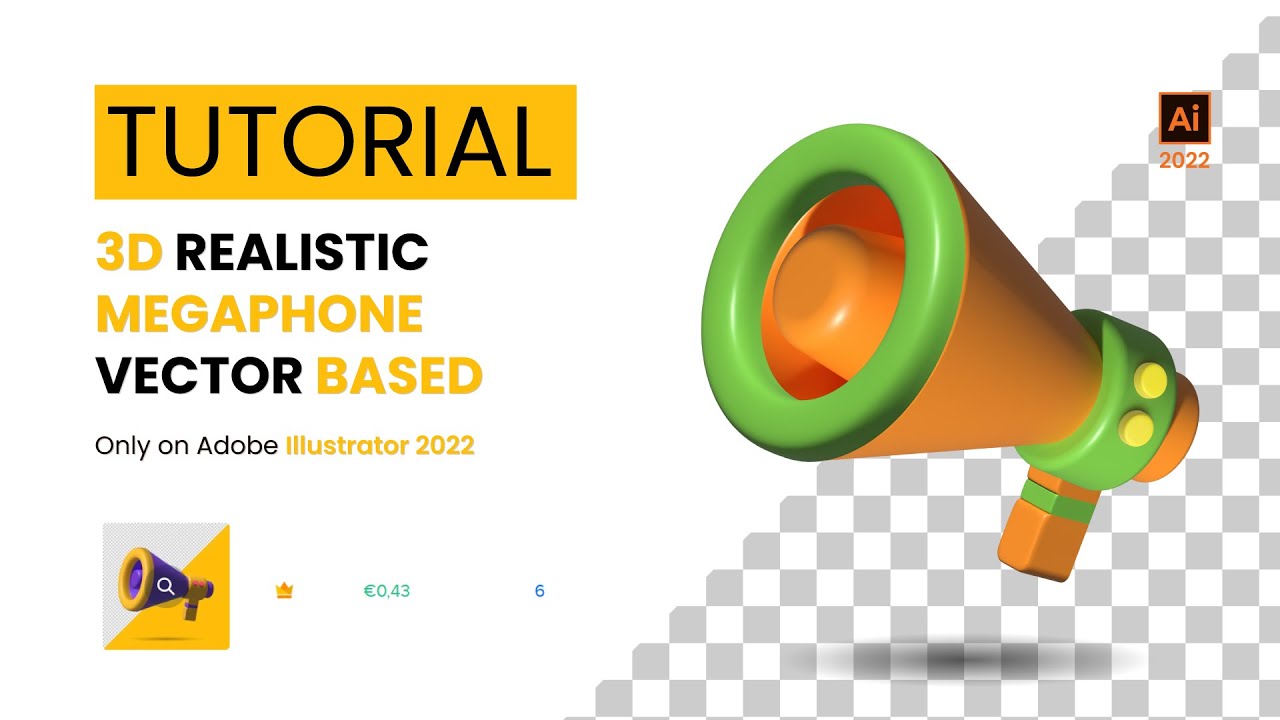 Tutorial Membuat 3D Megaphone di Adobe Illustrator 2022