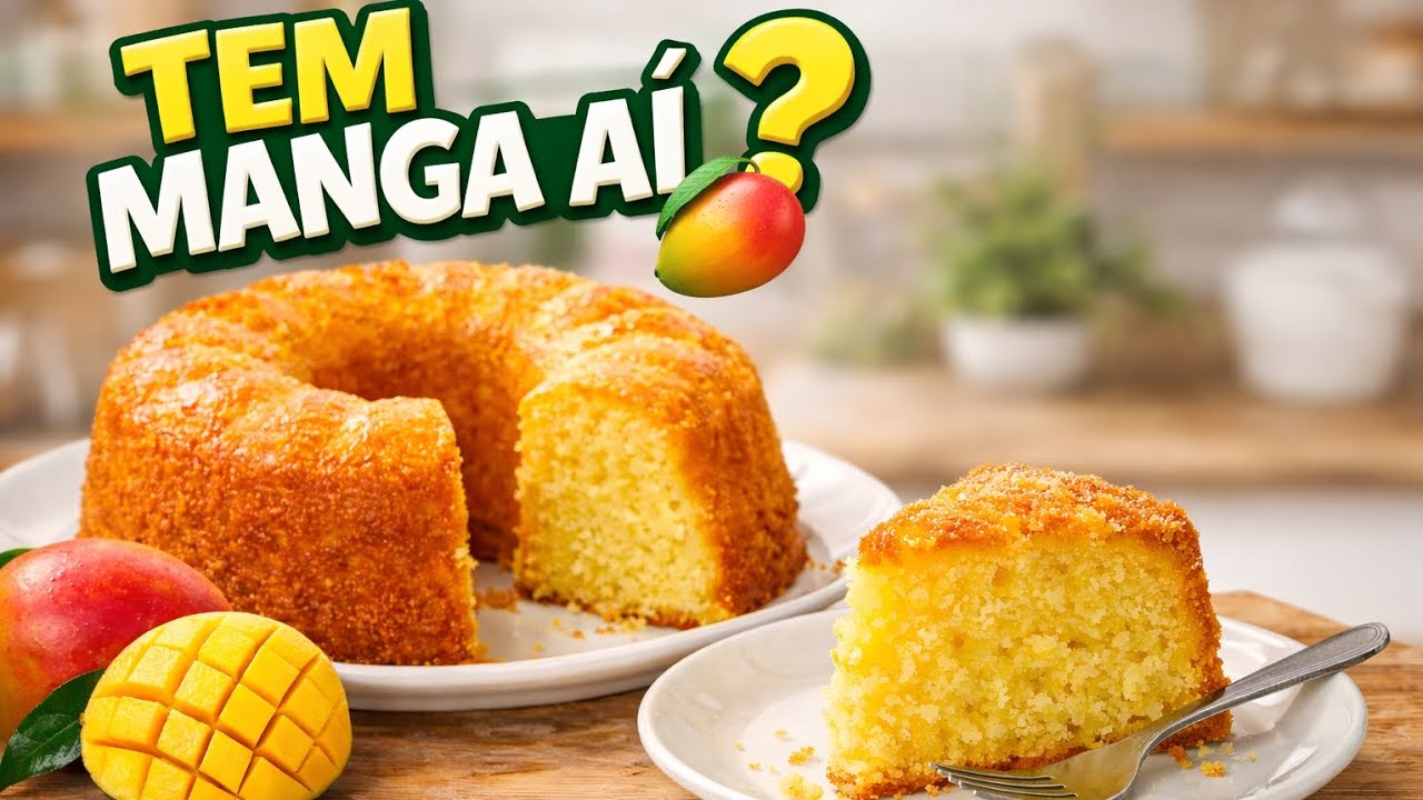 🥭 EU DUVIDEI DESSE BOLO DE MANGA… ATÉ PROVAR! FICOU INCRÍVEL 😱 #receitas #bolo #sobremesa 