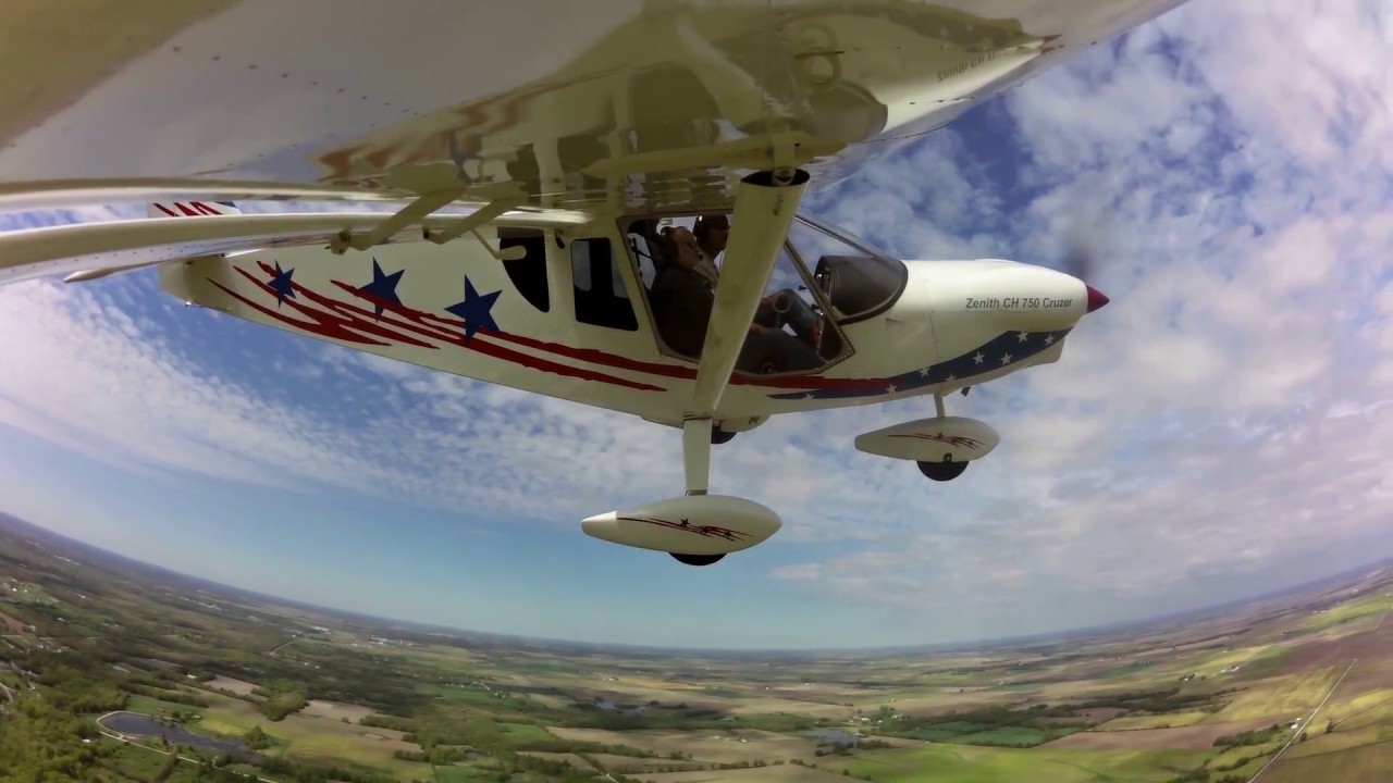 Zenith CH 750 Cruzer demo flight at the Zenith Aircraft kit factory