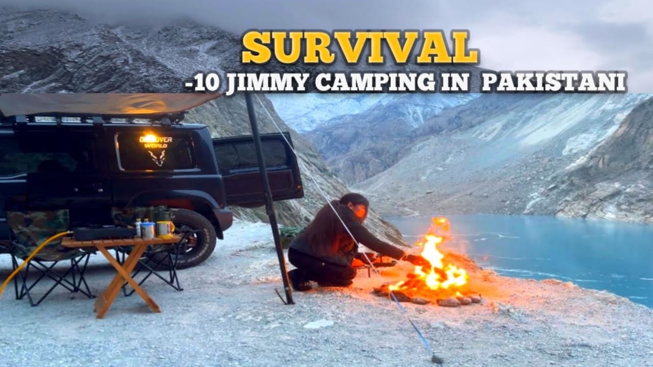 Relax camping on frozen lake| Suzuki Jimny camping in Pakistan 🇵🇰|Adventure Of My Life At -10 °C