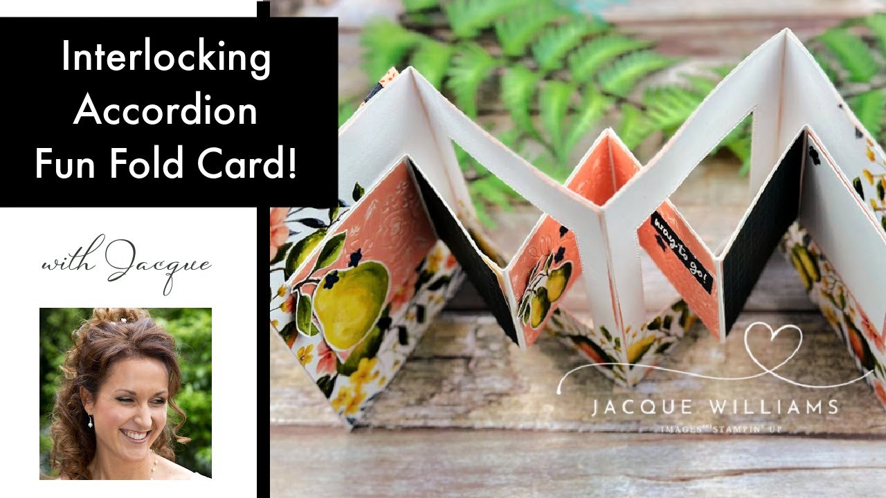 Interlocking Accordion Fun Fold Card!  Free Template!