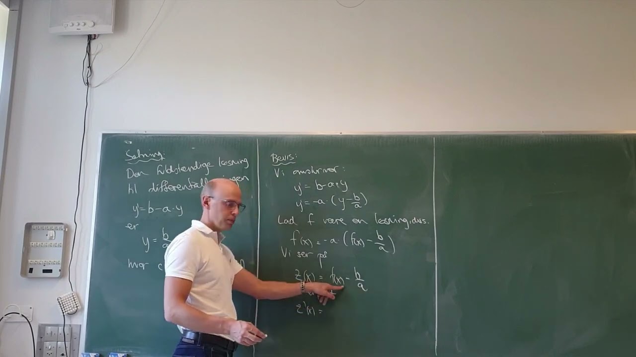 Differentialligninger af typen y'=b-ay - bevis (gammel)