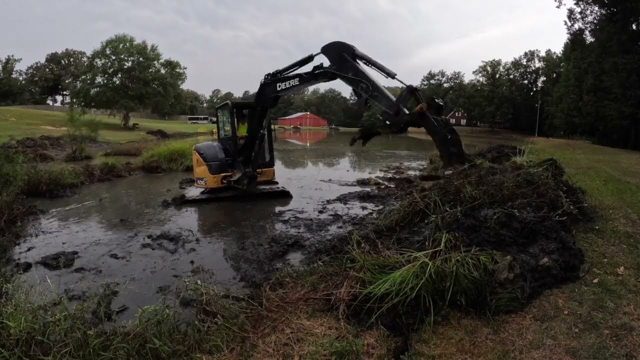 Removing weeds from a pond