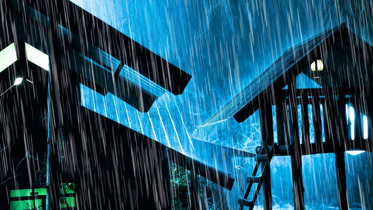 Real Thunderstorm on Tin Roof 🌩️ Heavy Rain & Gentle Thunder for Deep Sleep and Calm Mind
