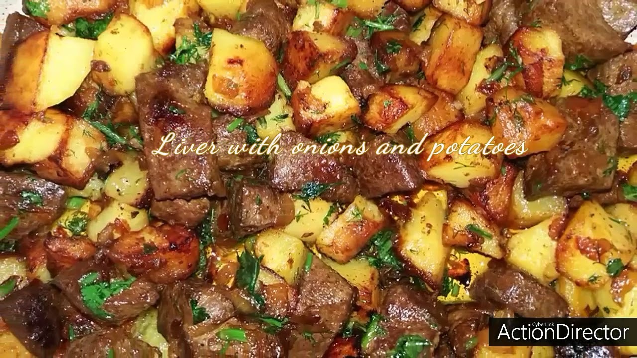 Liver with onions and potatoes/A delicious recipe of lamb liver/Azerbaijan Baku