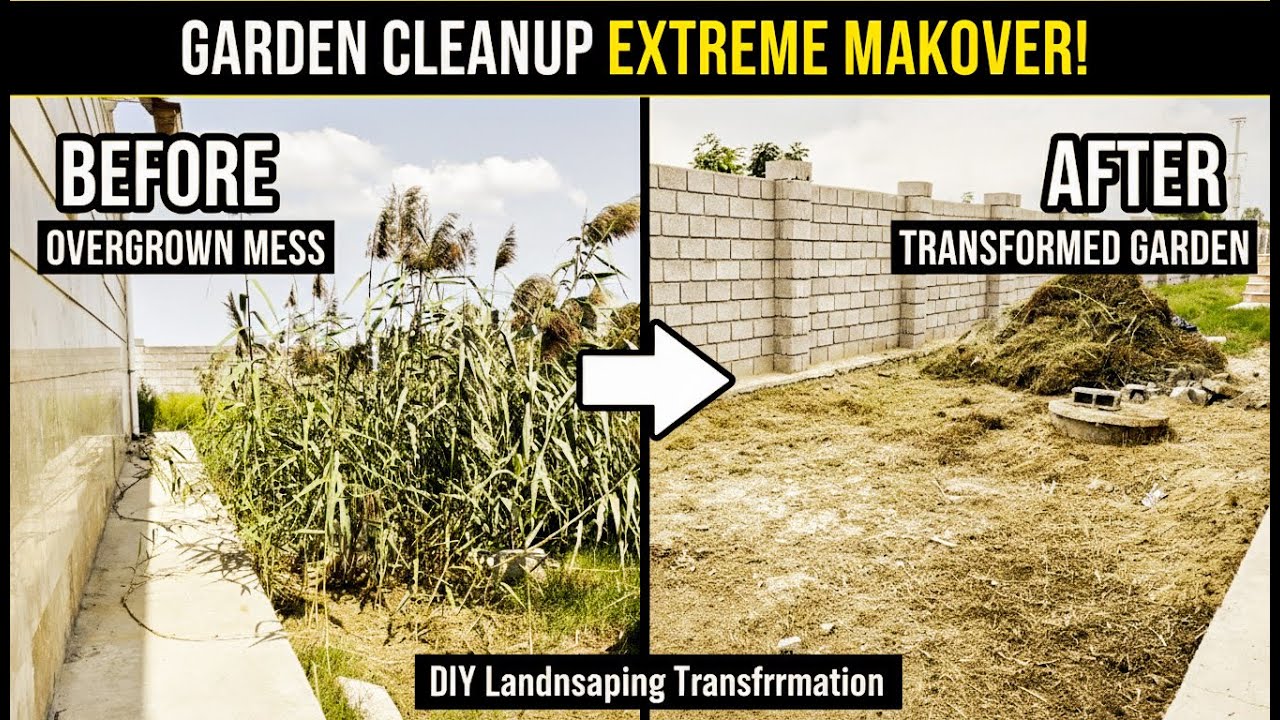 Insane Garden Makeover in ONE Day! Clearing Weeds and Overgrowth