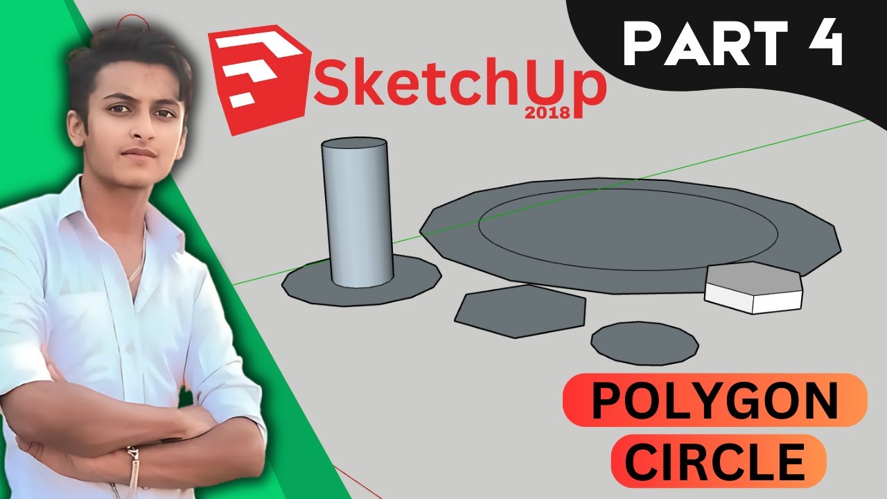SketchUp 2018 Tutorial Part-4 | Circle & Polygon Command Tutorial | Tech Yatra